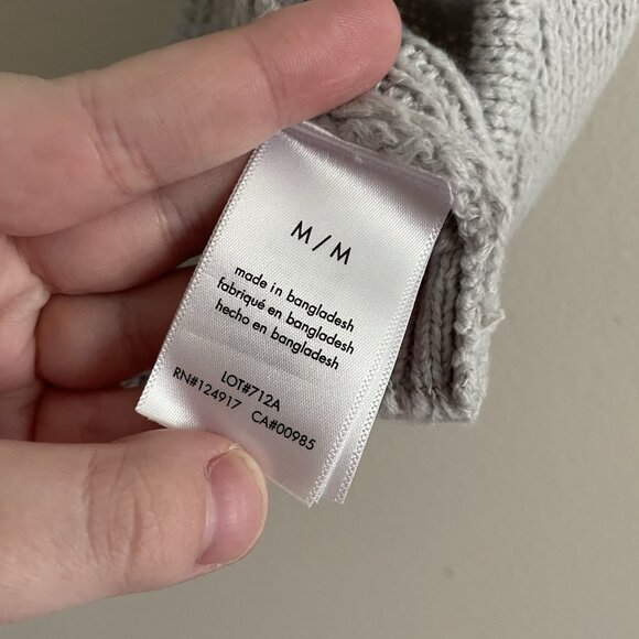 WeWoreWhat Women M Light Grey Cozy Knit Lounge Cropped Scoop Pull On Bra Top - Picture 7 of 10